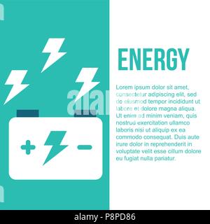Batteria di accumulatori di energia e di potenza elettrica illustrazione vettoriale Illustrazione Vettoriale