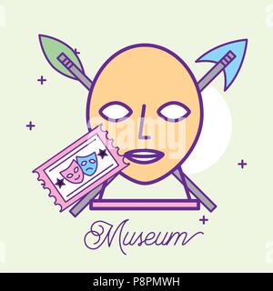 Museo Monumenti teatro design schermi facciali ticket triste felice Visualizza illustrazione vettoriale Illustrazione Vettoriale
