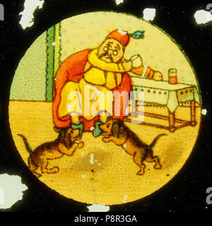 . 540 Storia di un uomo e di due cani tenendo le sue scarpe, immagine 3 Foto Stock