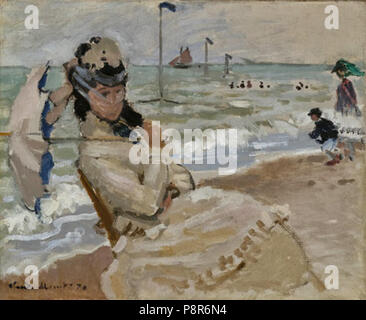 . 82 Claude Monet-Camille en la playa de Trouville Foto Stock