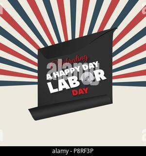 Celebrando usa il Labor Day una festività nazionale.. Per il web design e applicazione di interfaccia, utile anche per infographics. Illustrazione Vettoriale. Illustrazione Vettoriale