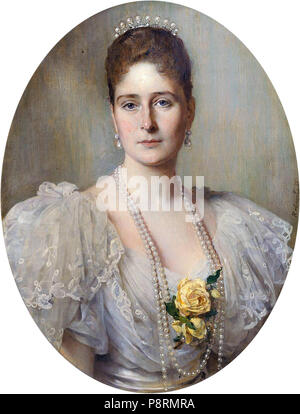 Imperatrice Alexandra Feodorovna di Russia, née Princess Alix di Hesse e dal Reno. Il ritratto è stato dipinto per la Regina Victoria del Regno Unito. Di proprietà della Collezione Reale. 34 Alix hesseni hercegnő Foto Stock