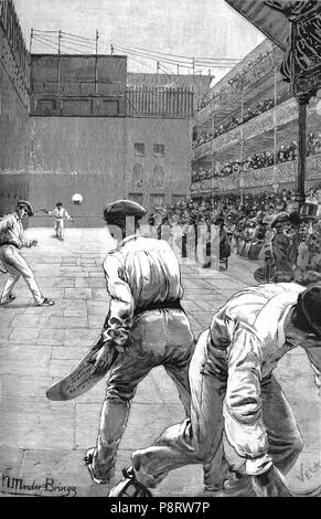 11 1891-07-16, la Ilustración Nacional, El Jai-Alai madrileño, Méndez Bringa, Vela (ritagliate) Foto Stock