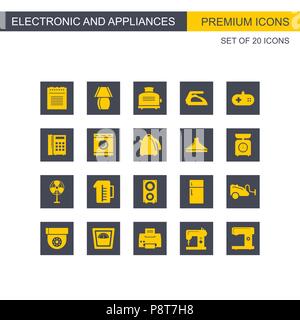 Elettronica di set di icone di vettore. Per il web design e applicazione di interfaccia, utile anche per infographics. Illustrazione Vettoriale. Illustrazione Vettoriale