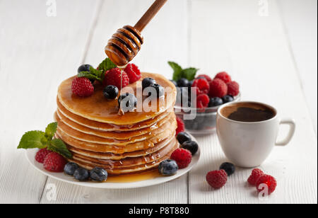 Mirtillo americano pancake Foto Stock