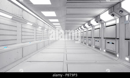 3D Render. Il futuristico design interno per la visione di film o di uno sfondo Foto Stock