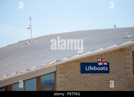 Il al di fuori della baia di Morecambe RNLI Hovercraft Station Foto Stock