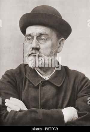 Émile Édouard Charles Antoine Zola, 1840 - 1902. Il romanziere francese, drammaturgo e giornalista. Dopo una stampa contemporanea. Foto Stock