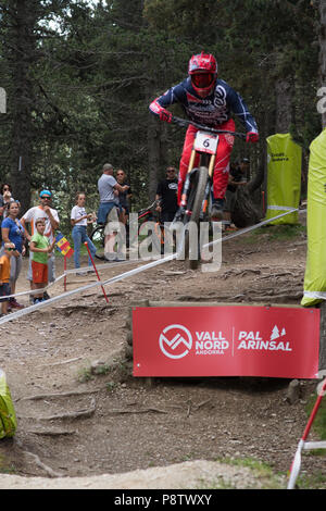 Vallnord, Andorra. 13 luglio 2018. UCI DI COPPA DEL MONDO ANDORRA VALLNORD 2019 Credit: Martin Silva Cosentino/Alamy Live News Foto Stock