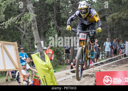 Vallnord, Andorra. 13 luglio 2018. UCI DI COPPA DEL MONDO ANDORRA VALLNORD 2019 Credit: Martin Silva Cosentino/Alamy Live News Foto Stock