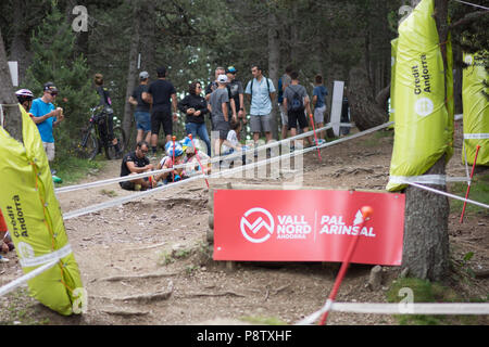 Vallnord, Andorra. 13 luglio 2018. UCI DI COPPA DEL MONDO ANDORRA VALLNORD 2019 Credit: Martin Silva Cosentino/Alamy Live News Foto Stock