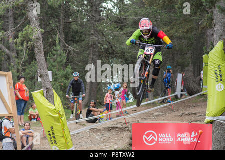 Vallnord, Andorra. 13 luglio 2018. MAX HARTENSTERN IN UCI DI COPPA DEL MONDO ANDORRA VALLNORD 2019 Credit: Martin Silva Cosentino/Alamy Live News Foto Stock