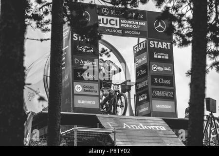 Vallnord, Andorra. 13 luglio 2018. UCI DI COPPA DEL MONDO ANDORRA VALLNORD 2019 Credit: Martin Silva Cosentino/Alamy Live News Foto Stock