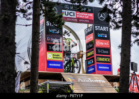 Vallnord, Andorra. 13 luglio 2018. UCI DI COPPA DEL MONDO ANDORRA VALLNORD 2019 Credit: Martin Silva Cosentino/Alamy Live News Foto Stock