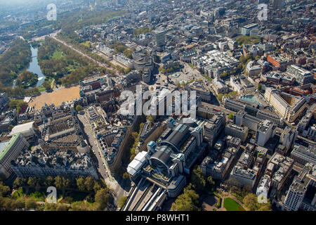 Londra vista aerea su Trafalgar Square Foto Stock