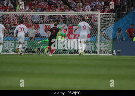 Coppa del Mondo FIFA Russia 2018. Semifinali. Croazia vs Inghilterra a Luzniki Stadium. Portiere croato Danijel Subasic è battuto da Keiran Trippier's free kick. Luglio 11, 2018. Russia, Mosca. Photo credit: Vasily Ponomorev/Kommersant Foto Stock