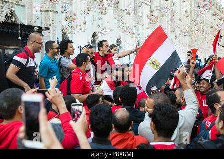 In Egitto i tifosi di calcio su world cup championship a Mosca, Russia Foto Stock