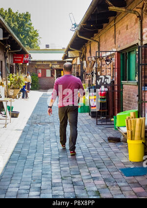 Johannesburg, Sud Africa, 24 aprile 2013, i turisti alla medicina tradizionale mercatino di Johannesburg CBD Foto Stock