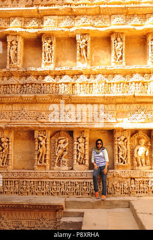 Arenaria tempel e Waterstorage passo ben di Rani ki Vav in Patan, Gujarat, India Foto Stock