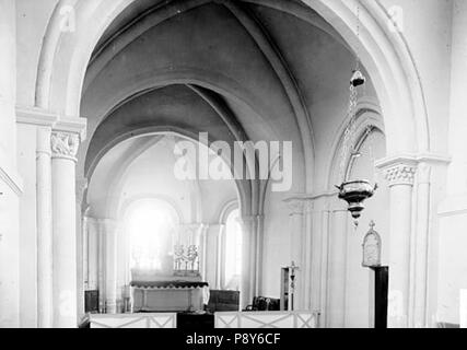 266 Eglise - Nef vue de l'entrée - Marolles-sur-Seine - Médiathèque de l'architecture et du patrimoine - APMH00035830 Foto Stock