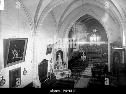 266 Eglise - Nef vue de la tribune - Marcoussis - Médiathèque de l'architecture et du patrimoine - APMH00036004 Foto Stock
