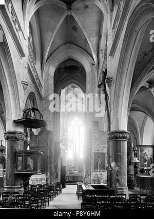 266 Eglise - Nef, vue de l'entrée - Jouy-le-Moutier - Médiathèque de l'architecture et du patrimoine - APMH00011788 Foto Stock