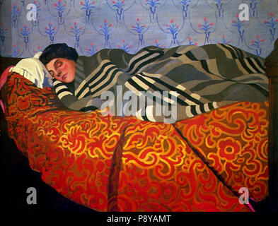 292 Félix Vallotton, 1899 - Femme couchée dormienti Foto Stock