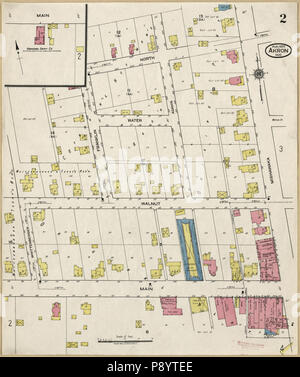 490 Sanborn Assicurazione incendi mappa da Akron, Fulton County, Indiana. LOC sanborn02246 004-2 Foto Stock