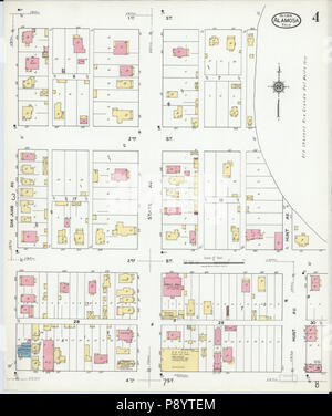 490 Sanborn Assicurazione incendi mappa da Alamosa, Alamosa County, Colorado. LOC sanborn00947 008-4 Foto Stock