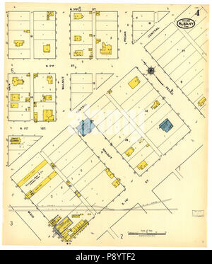 490 Sanborn Assicurazione incendi mappa da Albany, Shackelford County, Texas. LOC sanborn08396 007-4 Foto Stock