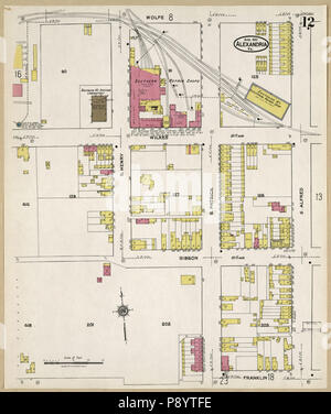 490 Sanborn Assicurazione incendi mappa da Alessandria, città indipendenti, Virginia. LOC sanborn08968 007-13 Foto Stock