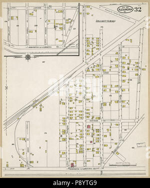 490 Sanborn Assicurazione incendi mappa da Alessandria, città indipendenti, Virginia. LOC sanborn08968 007-33 Foto Stock