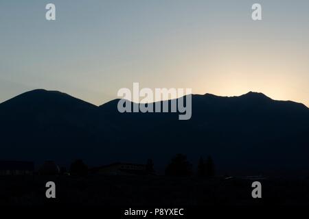 Tramonto su UAT montagna del Sangre de Cristo la gamma della montagna di Taos New Mexico Foto Stock