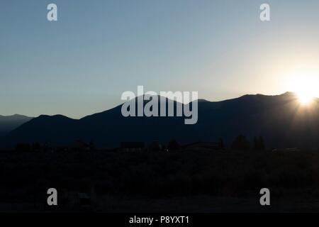 Tramonto su UAT montagna del Sangre de Cristo la gamma della montagna di Taos New Mexico Foto Stock