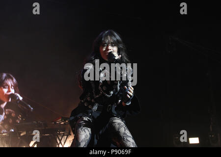 Cantante Amercian-Cuban Camila Cabello effettuando in corrispondenza di O2 Brixton Academy di Londra come parte del suo non essere mai lo stesso tour martedì 12 giugno 2018 (foto di Ian Bines/WENN) dotata di: Camila Cabello dove: Londra, Regno Unito quando: 12 giu 2018 Credit: WENN.com Foto Stock