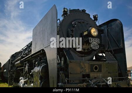 Ripristinato New York central 4-8-2 Mohawk locomotiva a vapore numero 3001, costruito dalla American Locomotive Company di Schenectady New York in 1940. La lunghezza di taglio Foto Stock