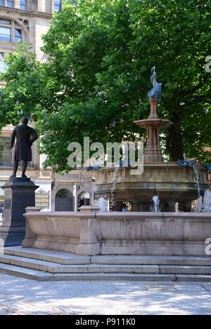 Victoria fontana del Giubileo, Manchester Foto Stock