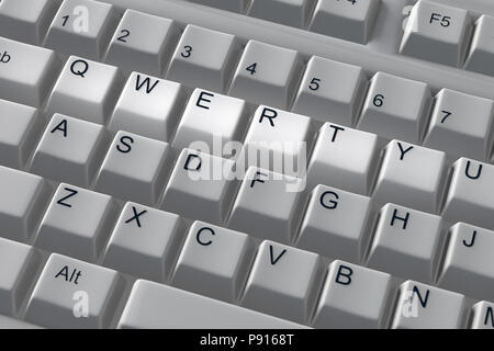 Tastiera Qwerty tasti. 3D render Foto Stock