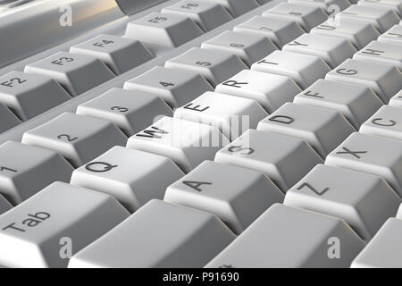 Tastiera Qwerty tasti. 3D render Foto Stock