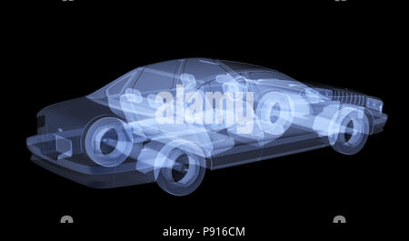 X-ray car isolato. 3D render Foto Stock