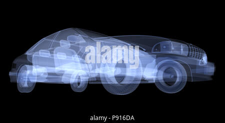 X-ray car isolato. 3D render Foto Stock