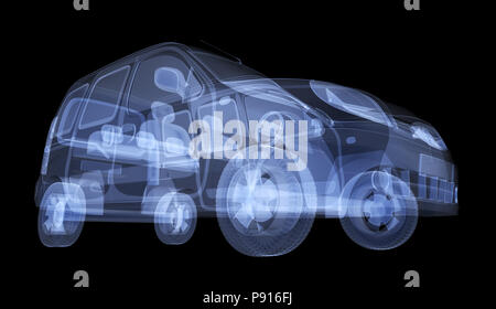 X-ray car isolato. 3D render Foto Stock