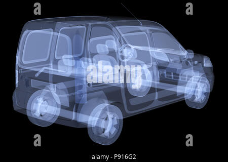 X-ray car isolato. 3D render Foto Stock