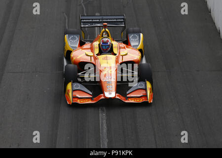 Toronto, Ontario, Canada. 14 Luglio, 2018. ZACH VEACH (26) degli Stati Uniti prende il via alla pratica per la Honda Indy Toronto a strade di Toronto a Toronto, Ontario. Credito: Justin R. Noe Asp Inc/ASP/ZUMA filo/Alamy Live News Foto Stock