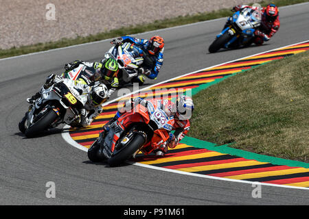 Sachsenring, Hohenstein-ernstthal, Germania. 14 Luglio, 2018. Il tedesco Gran Premio di Motociclismo, qualifica; Andrea Dovizioso (Ducati) Credito: Azione Sport Plus/Alamy Live News Foto Stock