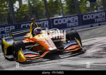 Toronto, Ontario, Canada. 14 Luglio, 2018. ZACH VEACH (26) degli Stati Uniti prende il via alla pratica per la Honda Indy Toronto a strade di Toronto a Toronto, Ontario. Credito: Justin R. Noe Asp Inc/ASP/ZUMA filo/Alamy Live News Foto Stock