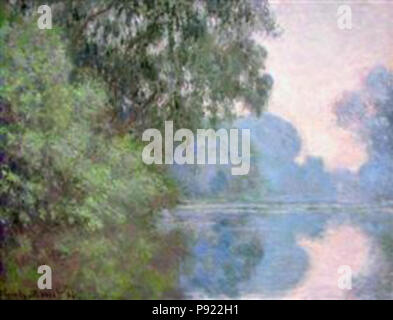 . 422 Monet - mattino-su-il-Seine-vicino-giverny Foto Stock