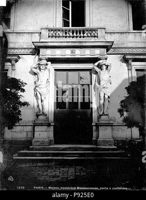 408 Maison - Porte, cariatides - Paris - Médiathèque de l'architecture et du patrimoine - APMH00007270 Foto Stock