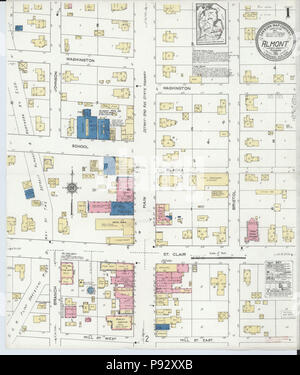 490 Sanborn Assicurazione incendi mappa da Almont, Lapeer County, Michigan. LOC sanborn03906 001-1 Foto Stock