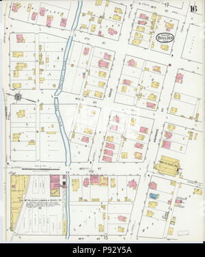 493 Sanborn Assicurazione incendi mappa da Boulder, Contea di Boulder, Colorado. LOC sanborn00958 008-16 Foto Stock